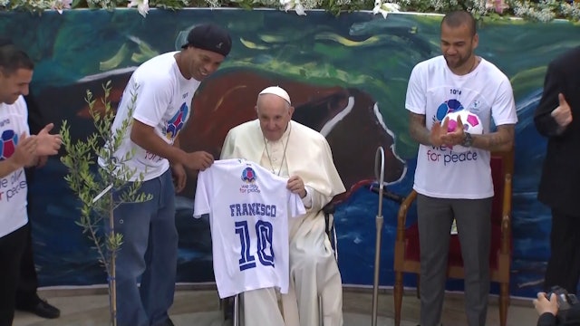 Soccer legends and players come together for the third Match for Peace in Rome