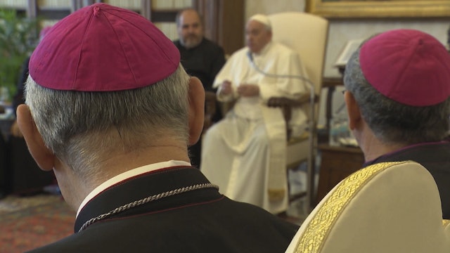 “Hace tres días que puedo caminar”, dice el Papa a obispos brasileños