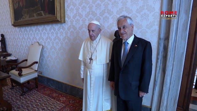 President of Chile gives Pope Francis...