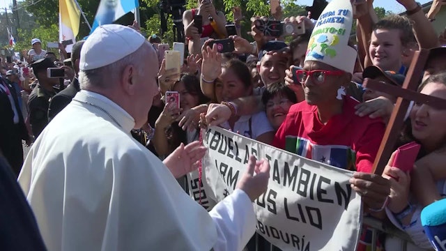 Pope Francis meets the grandmother he told Central American bishops about