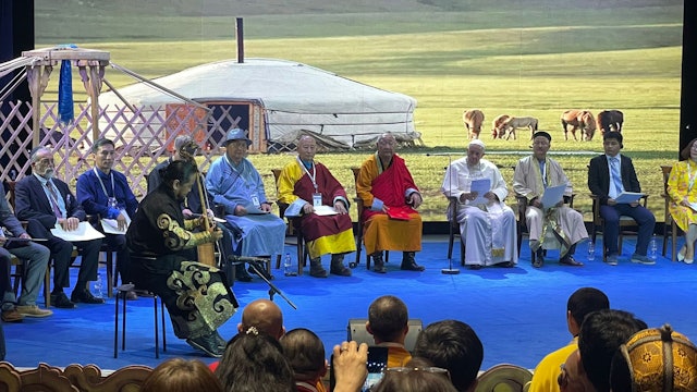 The 'horse charmer': traditional Mongolian instrument used to play for the Pope 
