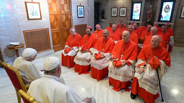 The 20 new cardinals greet Pope Emeri...