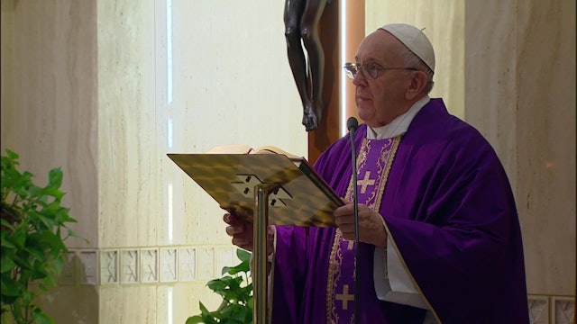 Pope celebrates Mass behind closed doors in Santa Marta because of coronavirus