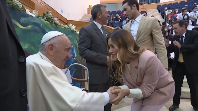 Latin American actor and singer meet Pope Francis