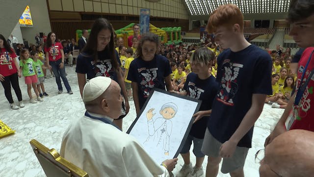 Francisco, a los niños del campamento...