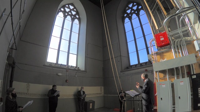 Artists transform cathedral bell tower into recording studio during pandemic
