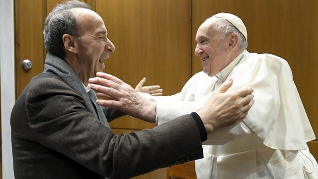 Roberto Benigni al Papa: “San Francis...