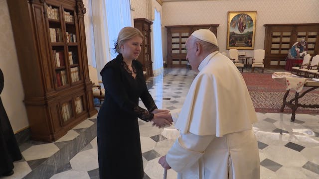 El Papa y la presidenta de Eslovaquia...