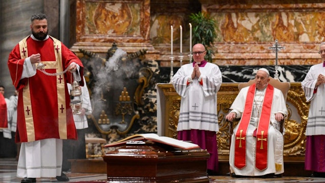 Pope Francis bids farewell to one of Pope John Paul II's close collaborators
