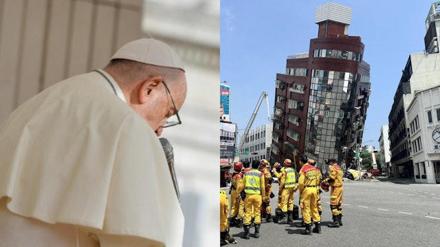 Pope Francis sends message of condolence for earthquake in Taiwan