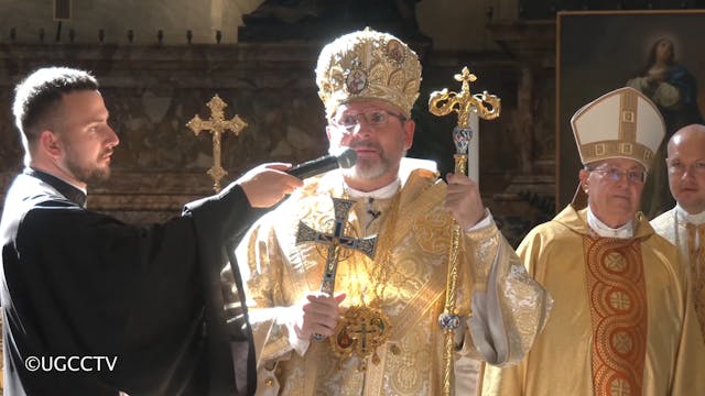 Greek Catholic Church leader weeps in...