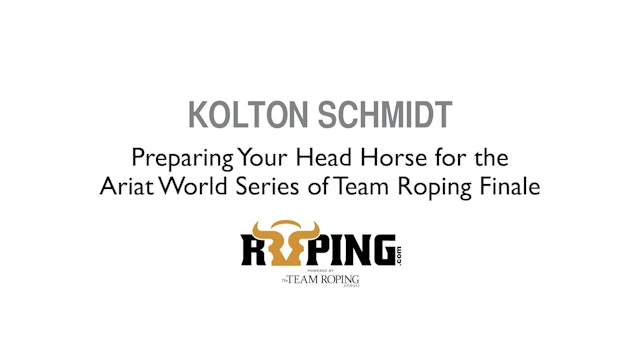 Preparing Your Head Horse for the Ariat World Series of Team Roping Finale