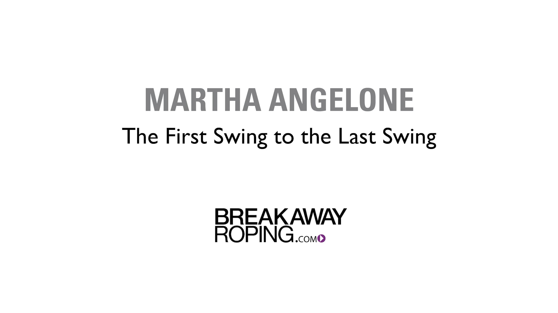 The First Swing to the Last Swing