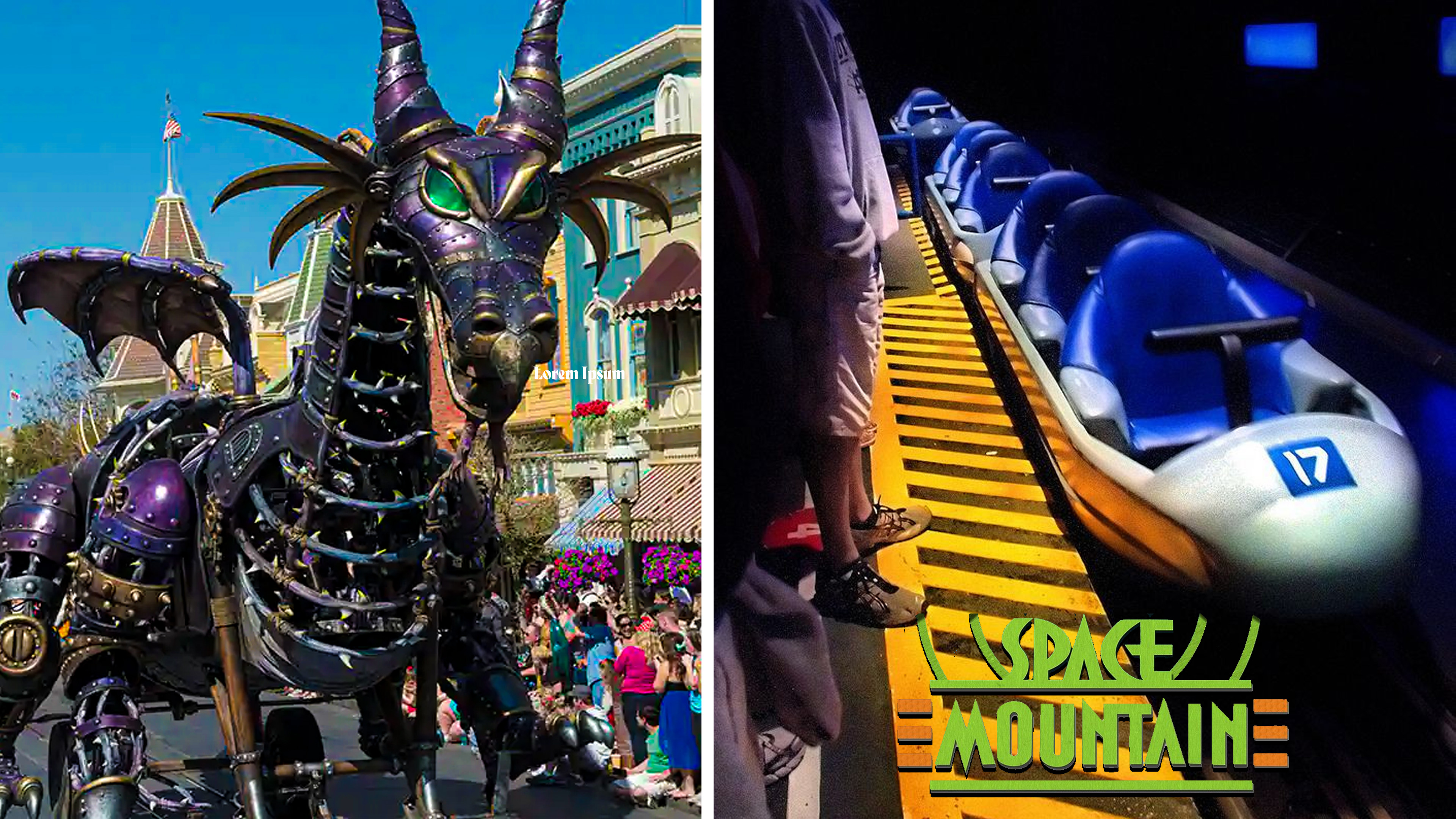 Space Mountain and Festival Of Fantasy Parade