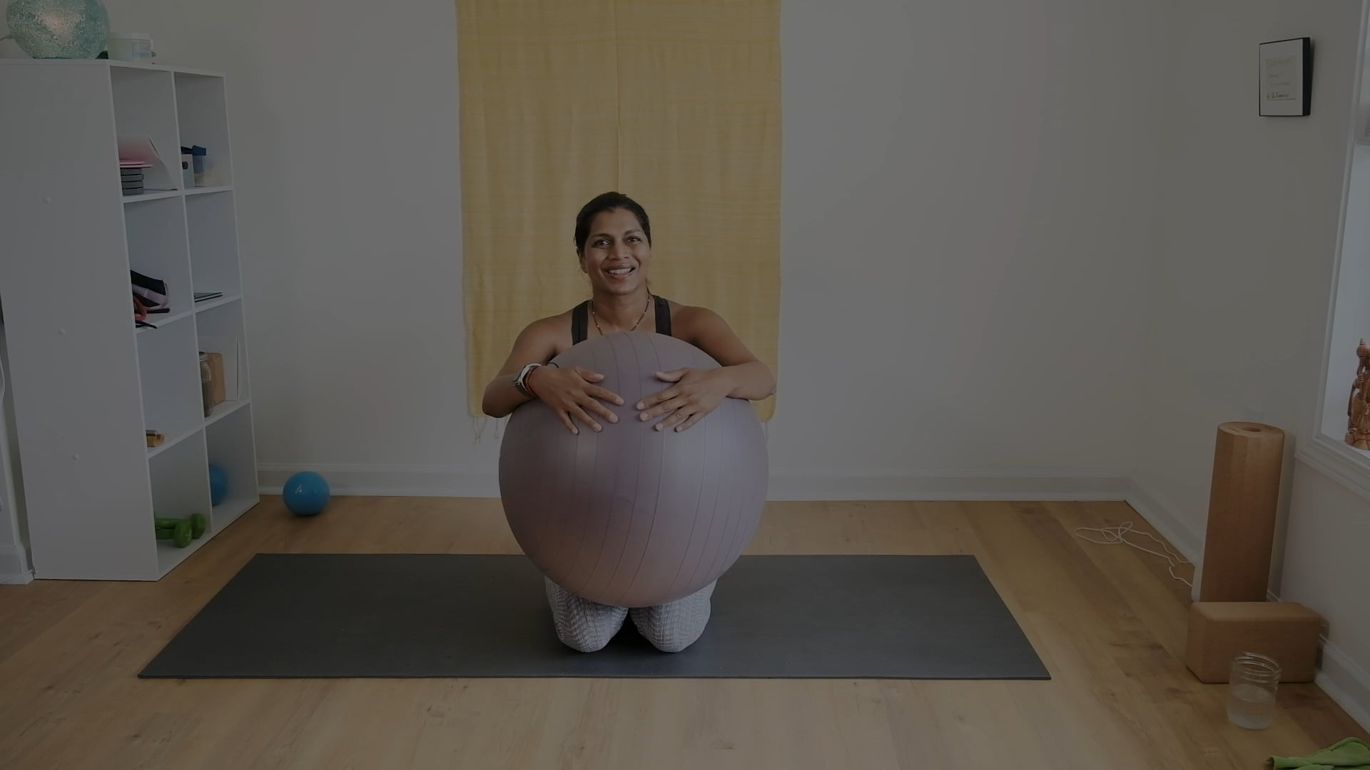 Swiss ball stretch for back & shoulders