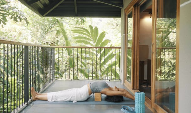 Open your back and lengthen your legs...