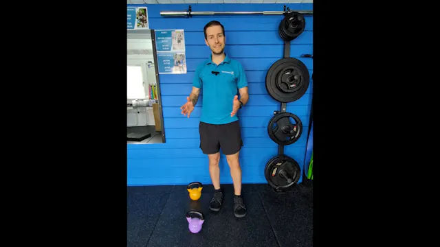 Kettlebell kickstand deadlifts offset weights