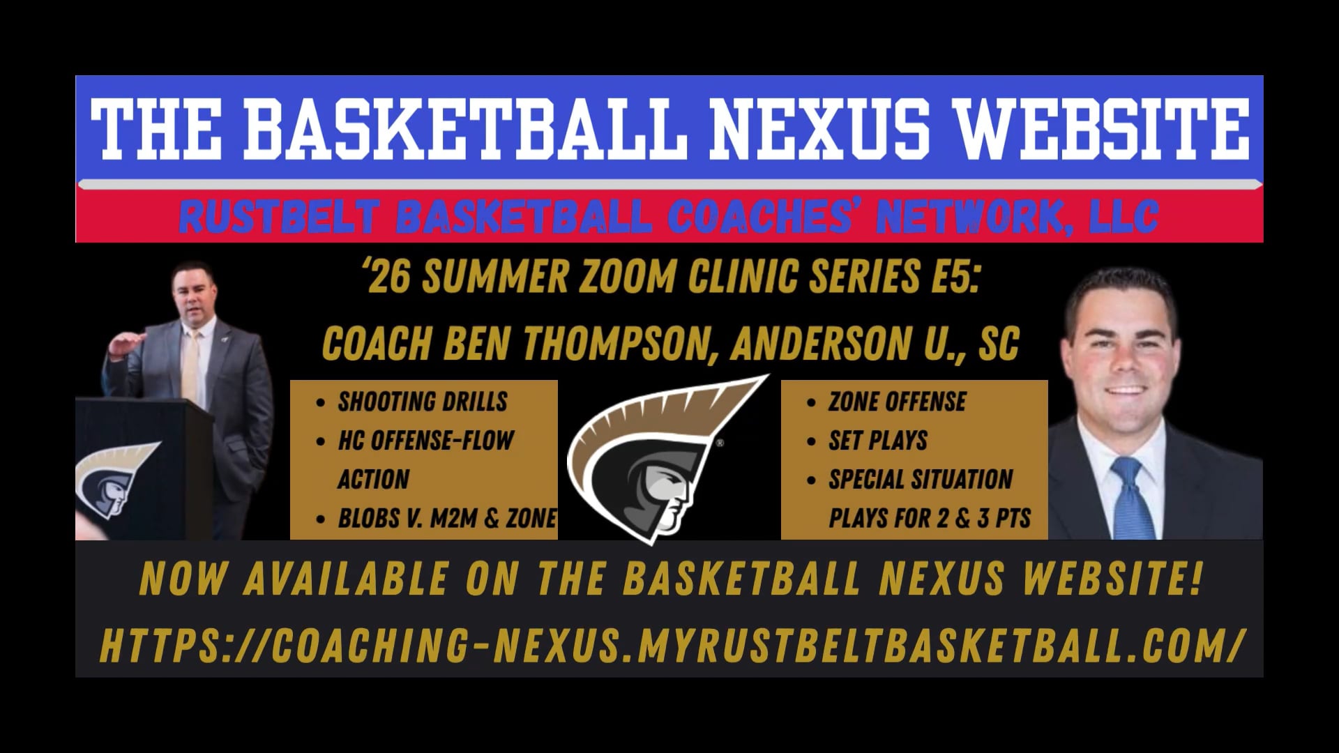 2026 Summer Zoom Clinic Series E5 Ben Thompson, Anderson U. (SC)