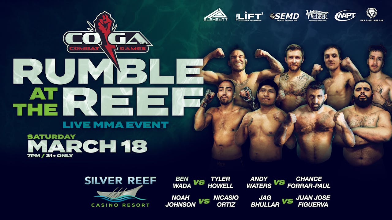 COGA PRESENTS RUMBLE AT THE REEF 1 Combat Games MMA