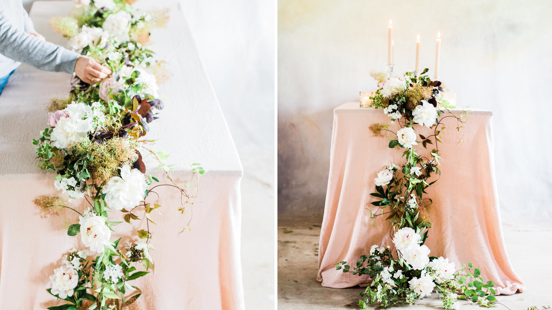 Foam free table garland 