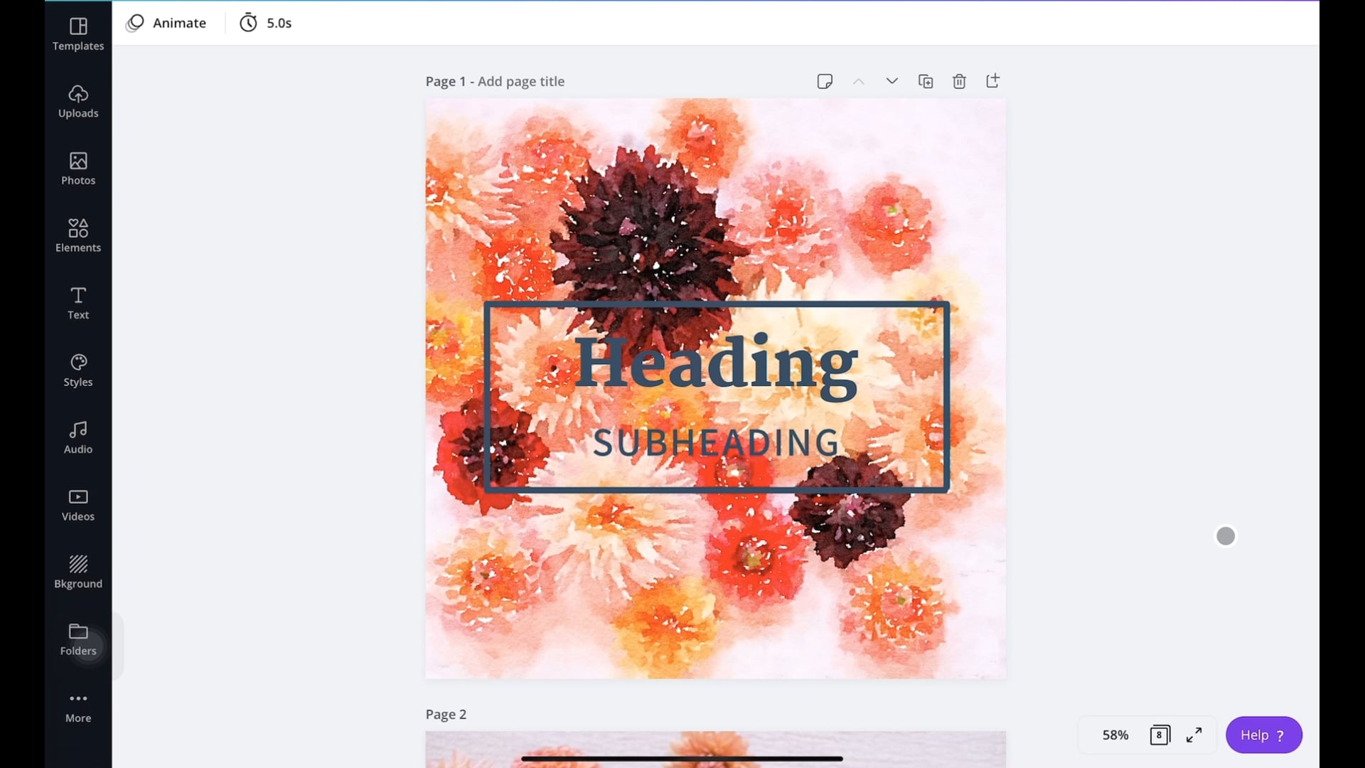 Using the instagram template