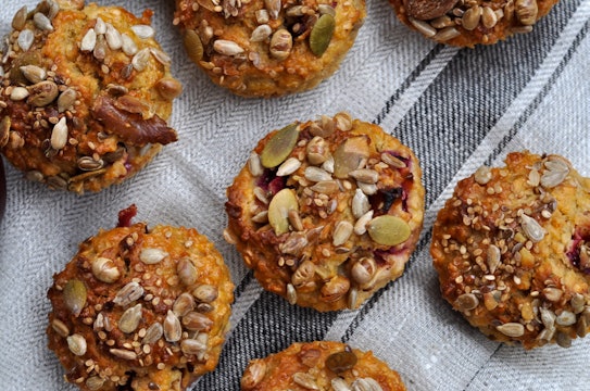 Oat, Lime and Plum Breakfast Muffins