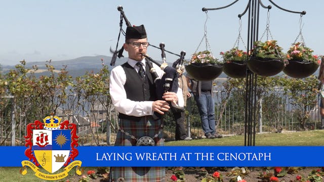 Laying wreath at the Cenotaph