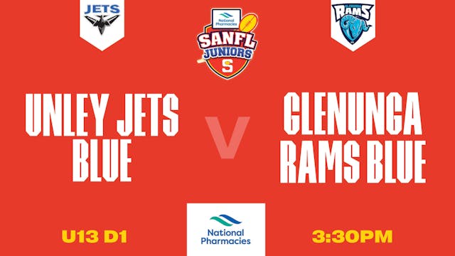 U13D1 | Unley Jets Blue	V Glenunga Rams Blue | Stratarama Stadium