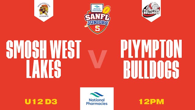 U12D3 | SMOSH West Lakes	V Plympton Bulldogs