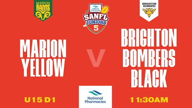 U15 D1 | Marion Yellow V Brighton Bombers Black | Stratarama