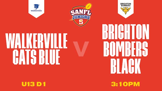 U13 D1 | Walkerville Cats Blue v Brighton Bombers Black 2025