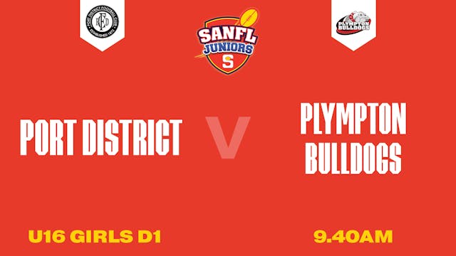 U16 Girls D1 | Port District v Plympton Bulldogs 2025