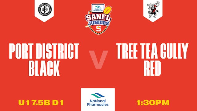 U175BD1 | Port District Black V Tea Tree Gully Red