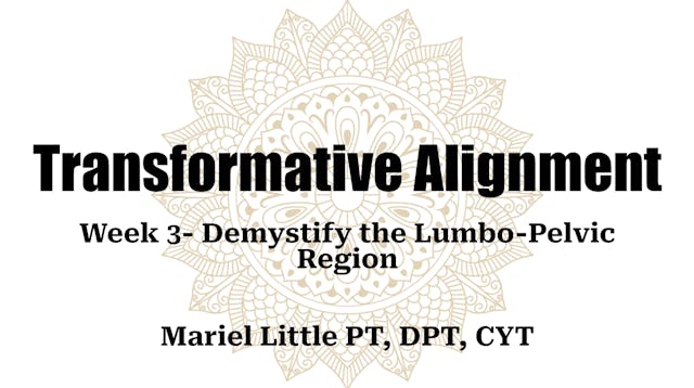 Transformative Alignment Week 3- Demystify the Lumbo-Pelvic Region