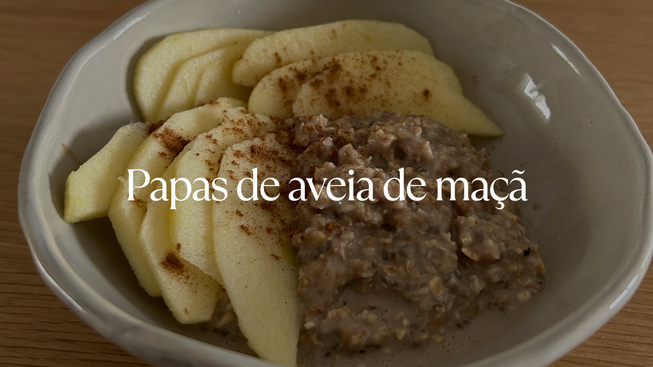 Papas de aveia de maçã