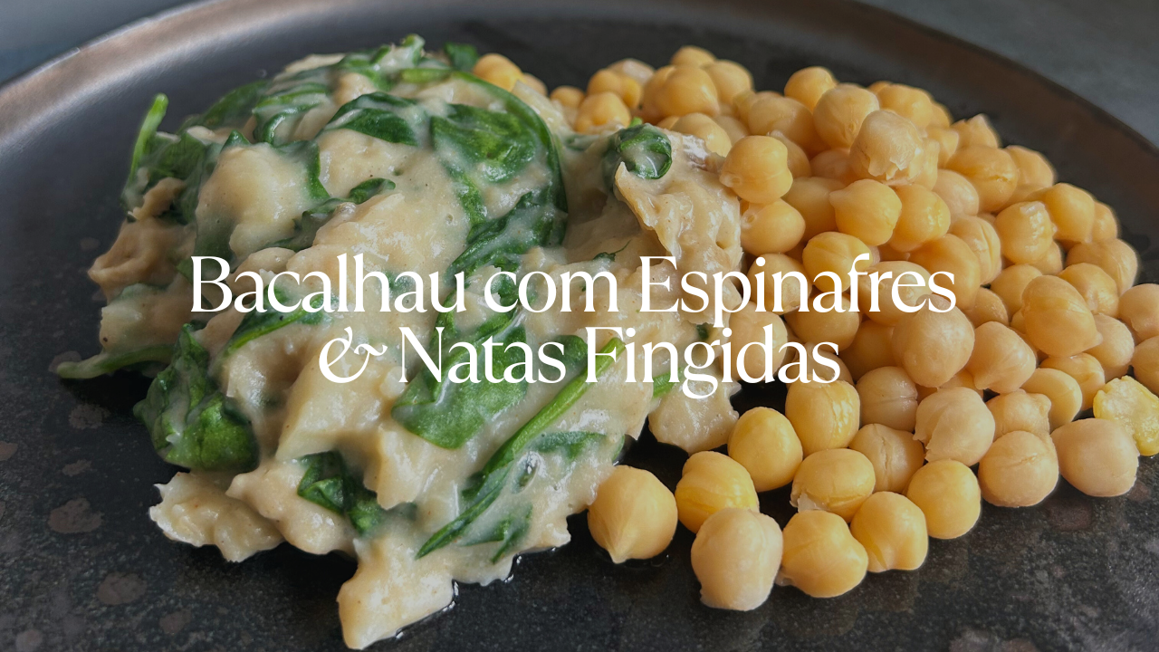 Bacalhau com espinafres e natas fingidas