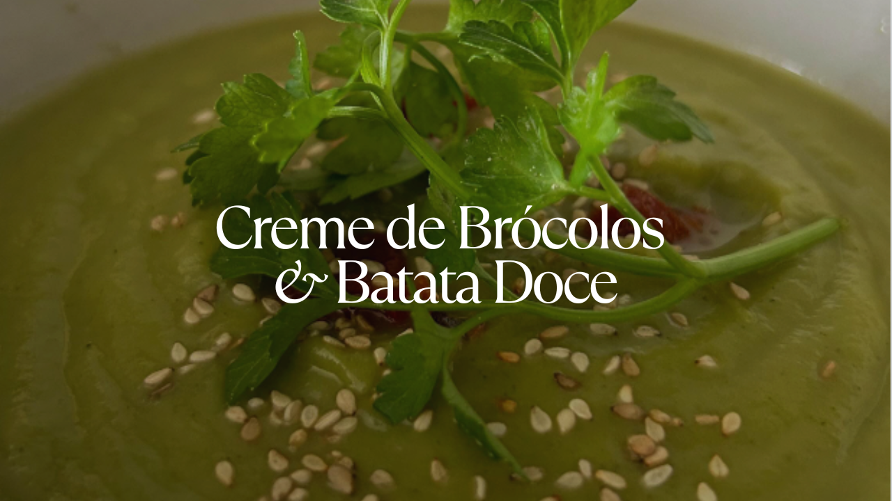 Creme de batata doce e brócolos
