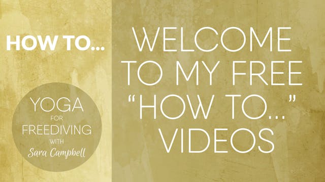 Welcome to my free 'How to…' videos