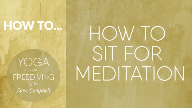 How to Sit for Meditation