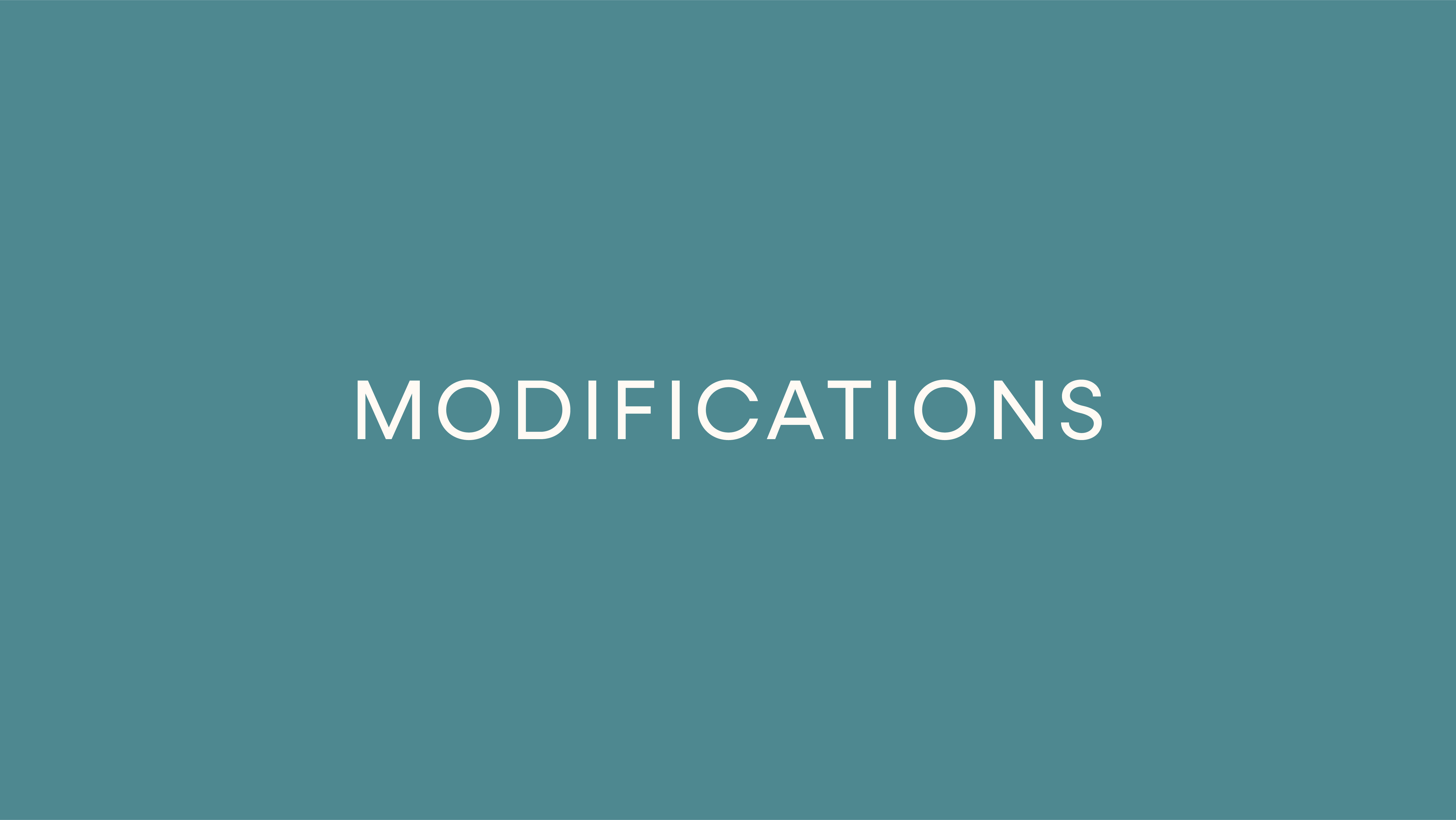Tips for Modifications