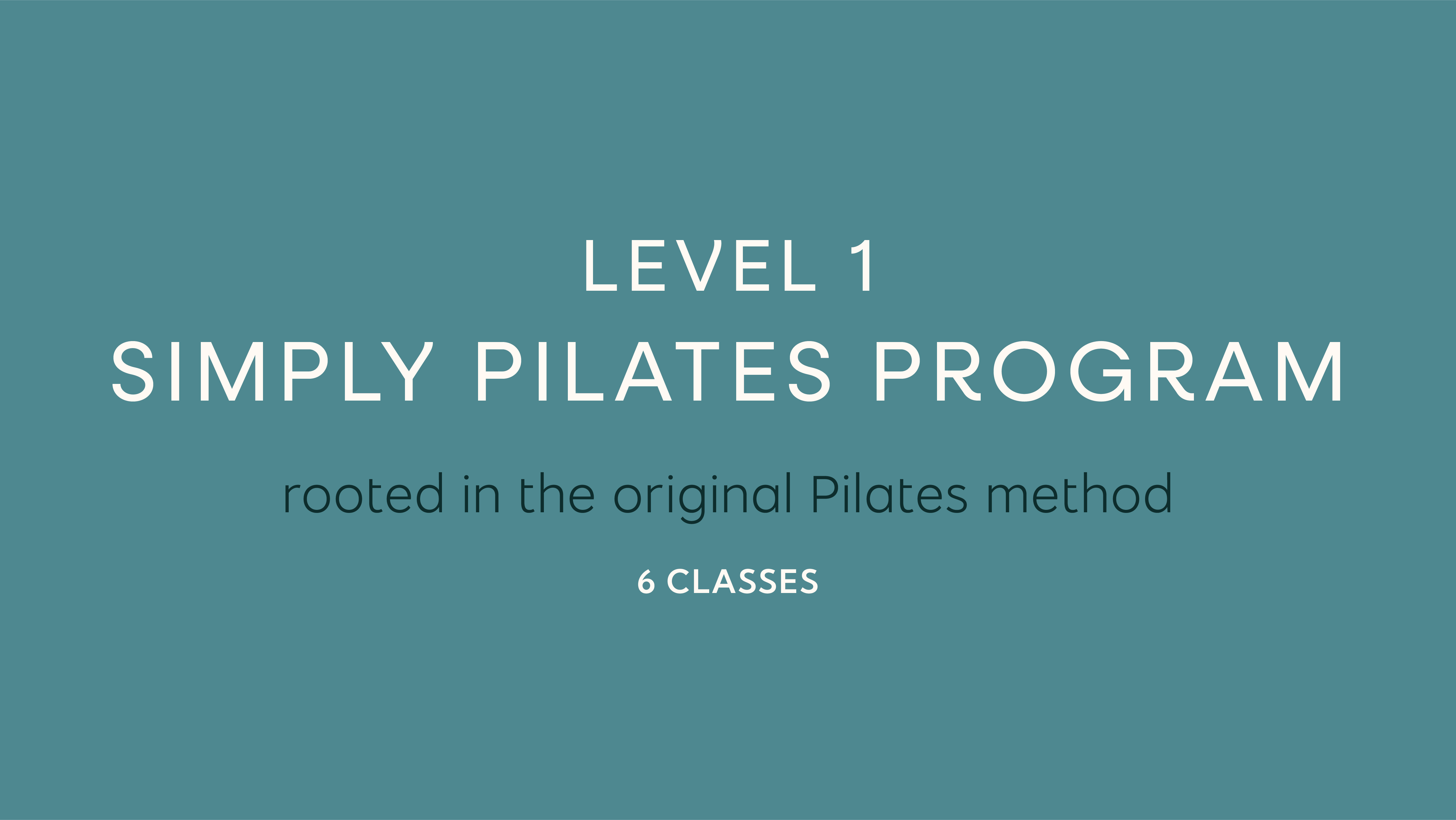 Level 1 Simply Pilates Program