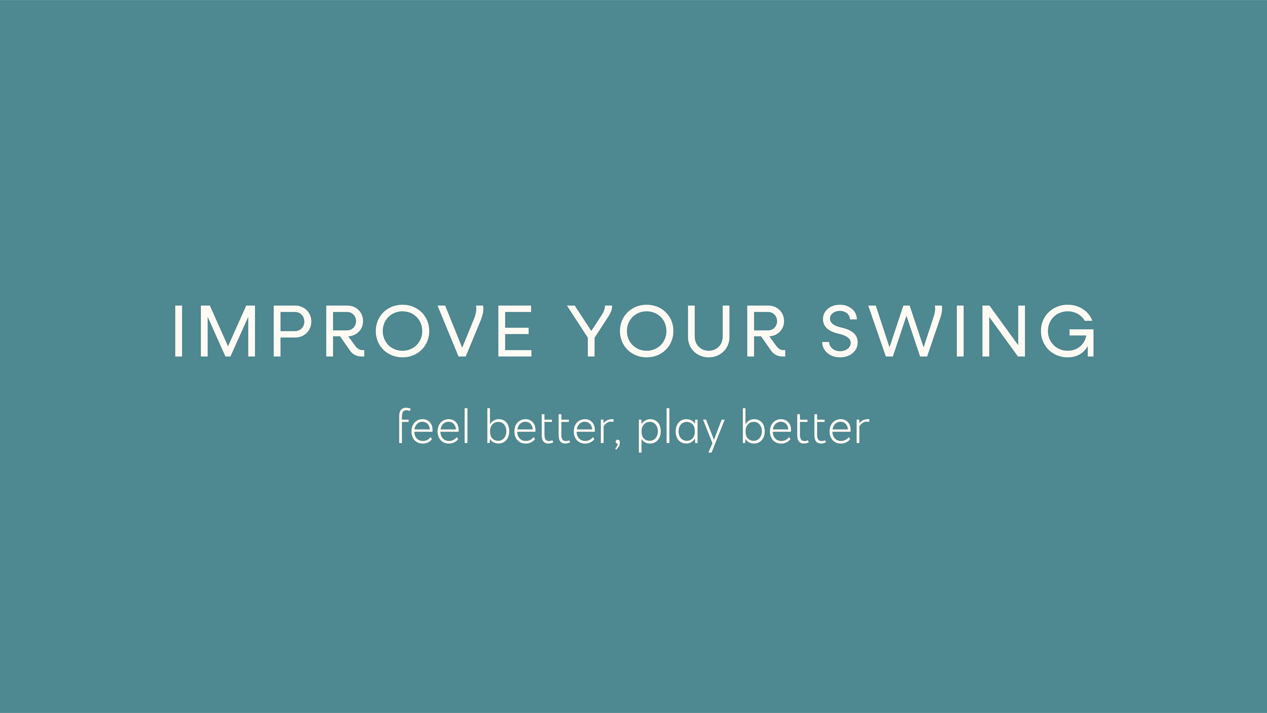 improve your swing
