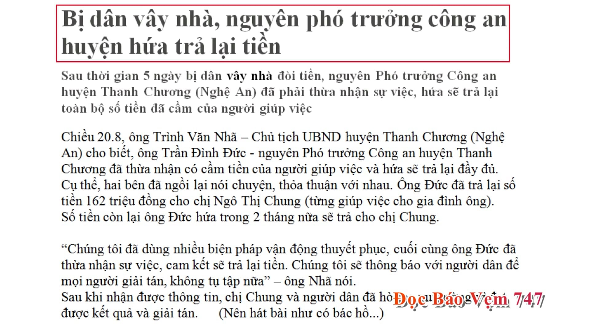 Đọc Báo Vẹm | Show 747