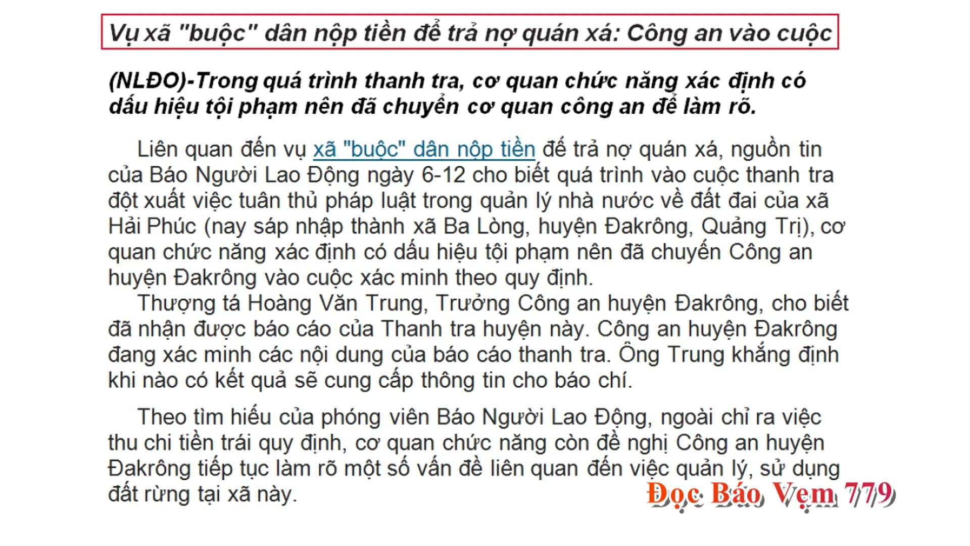 Đọc Báo Vẹm | Show 779