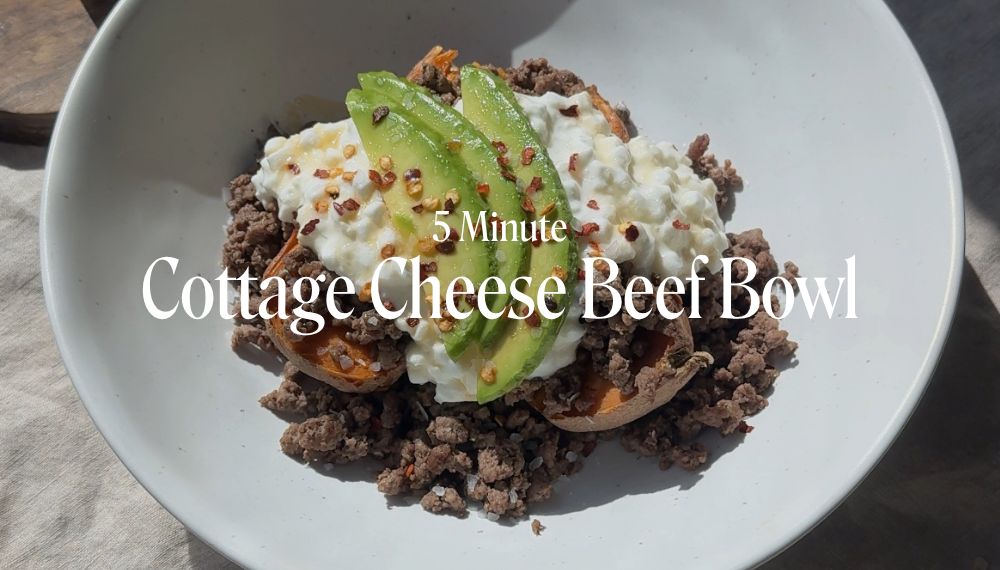 5 MINUTE COTTAGE CHEESE BEEF BOWL