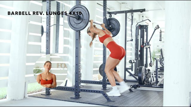 BARBELL REVERSE LUNGES 4X10