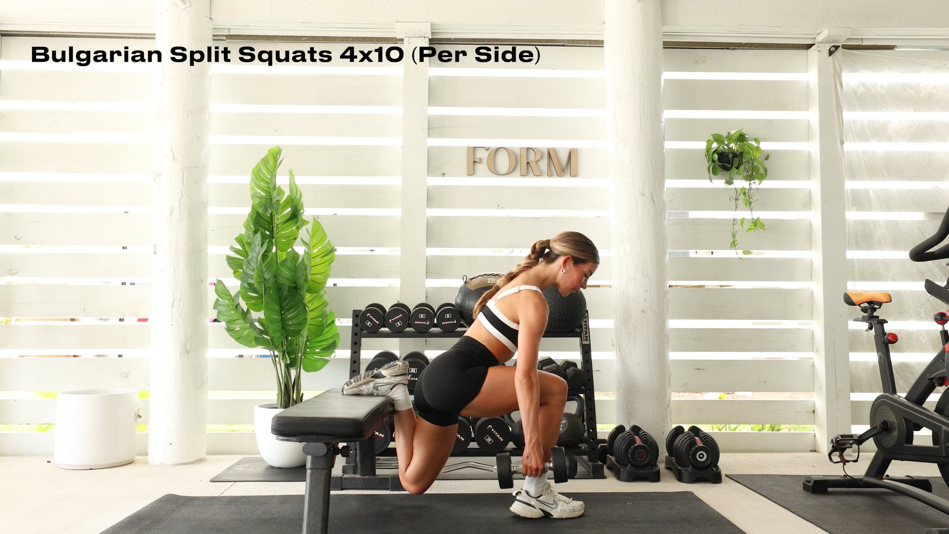 BULGARIAN SPILT SQUATS (4x10) PER SIDE 