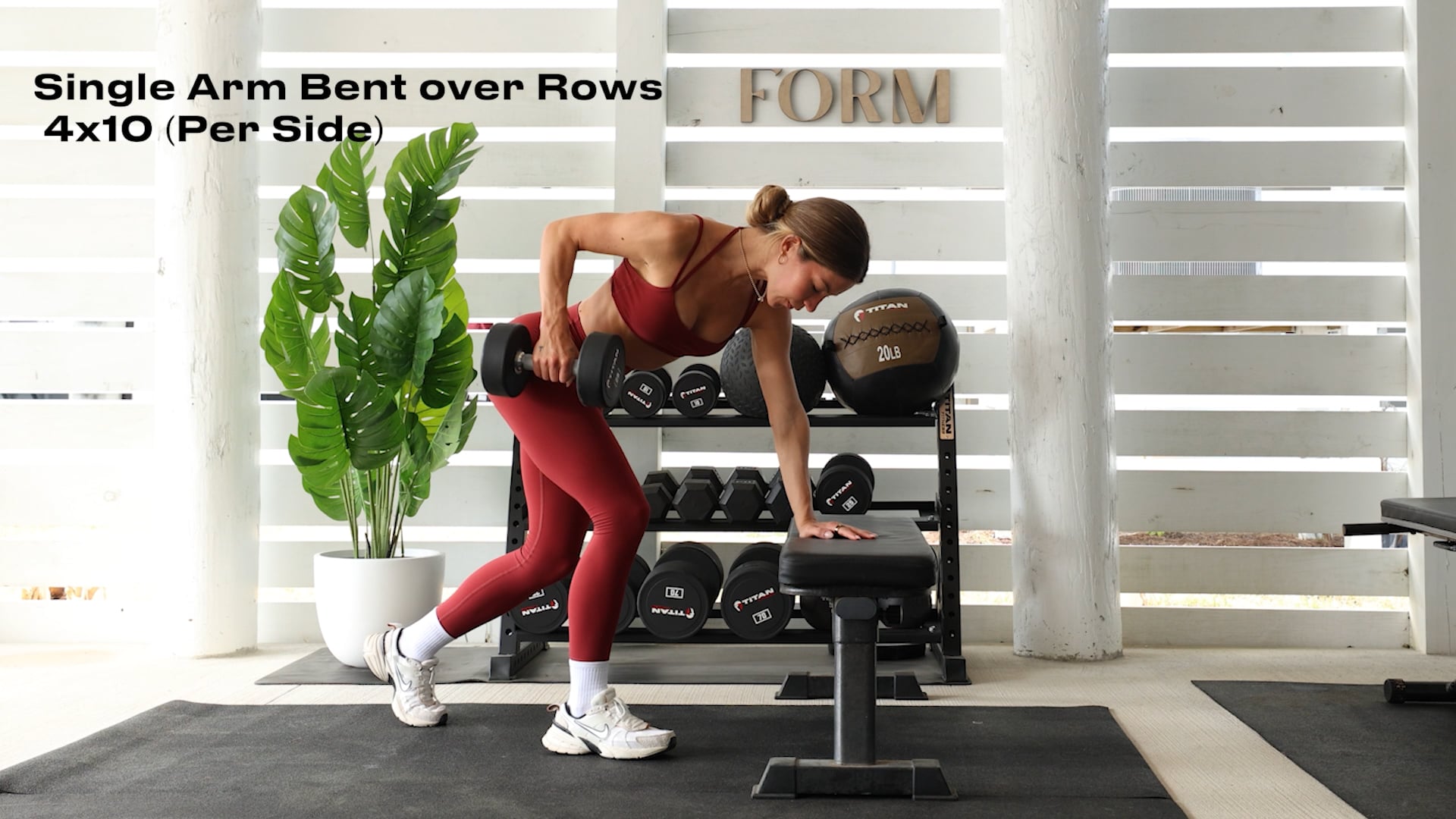 SINGLE ARM BENT OVER ROWS (4x10)
