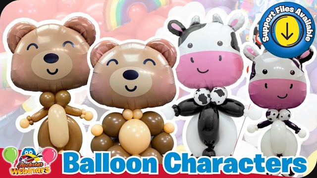 Balloon Design Inspiration - Cute Holstein Cow and Baby Bear Designs