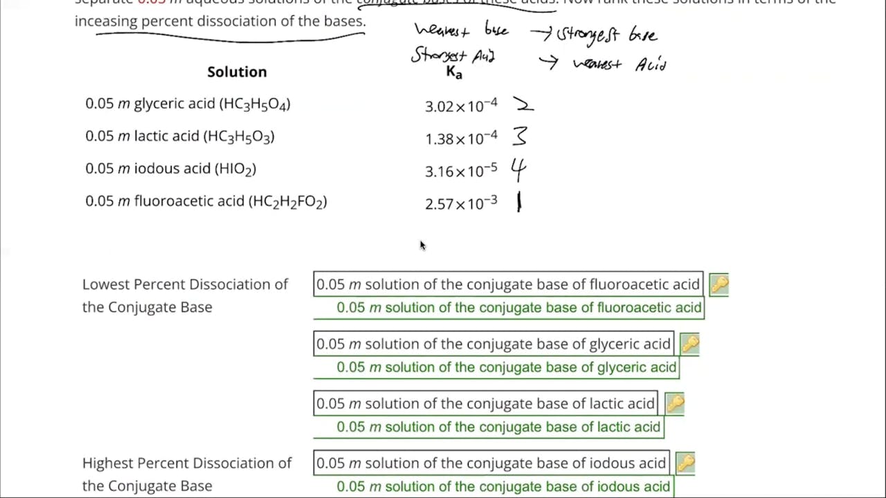 Spring 2022 CHEM 1212 Progress Check Preview (Salts & Acid Strength